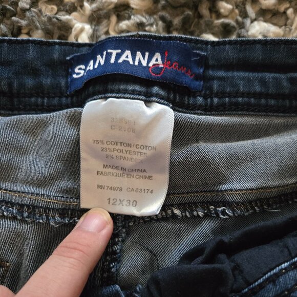 Santana Jeans Dark Wash Bootcut Denim Trousers - Size 12x30 - Picture 5 of 5